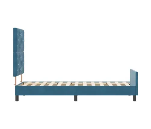 Kiemas Lova Su Galvūgalio Tamsiai Mėlyna 80 X 200 Cm Aksomas