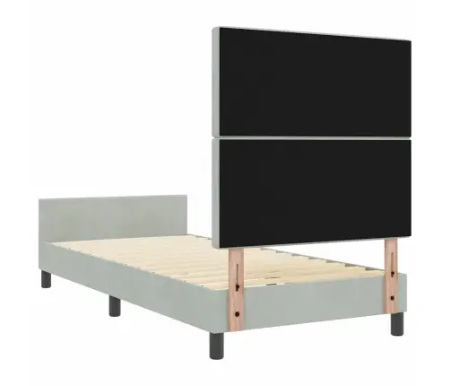 Gultas Rāmis Gaiši Pelēks 90X200 Cm Samts Vidaxl