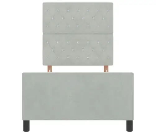 Gultas Rāmis Gaiši Pelēks 90X200 Cm Samts Vidaxl