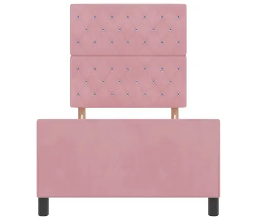 Gultas Rāmis Rozā 90X200 Cm Samts Vidaxl