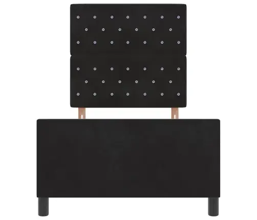 Melna Gultas Konstrukcija 100X200 Cm Samts Vidaxl