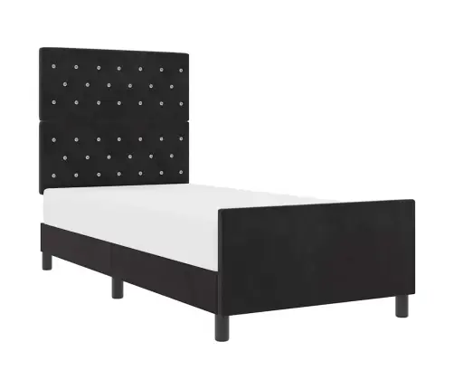 Melna Gultas Konstrukcija 100X200 Cm Samts Vidaxl