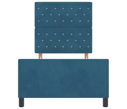 Gultas Rāmjis Tumši Zils 100X200 Cm Samts Vidaxl