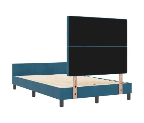 Gultas Rāmis Tumši Zils 120X190 Cm Samts Vidaxl