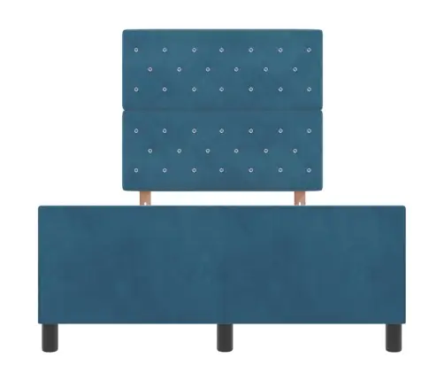 Gultas Rāmis Tumši Zils 120X190 Cm Samts Vidaxl