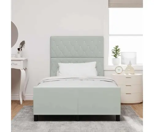 Gultas Rāmjis Gaiši Pelēks 120X200 Cm Samts Vidaxl