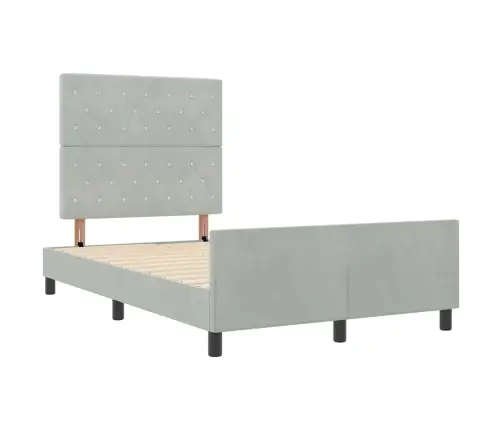 Gultas Rāmjis Gaiši Pelēks 120X200 Cm Samts Vidaxl