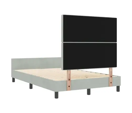 Gultas Rāmjis Gaiši Pelēks 120X200 Cm Samts Vidaxl