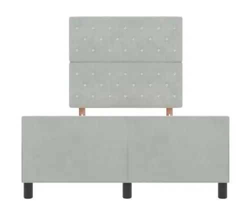 Gultas Rāmjis Gaiši Pelēks 120X200 Cm Samts Vidaxl