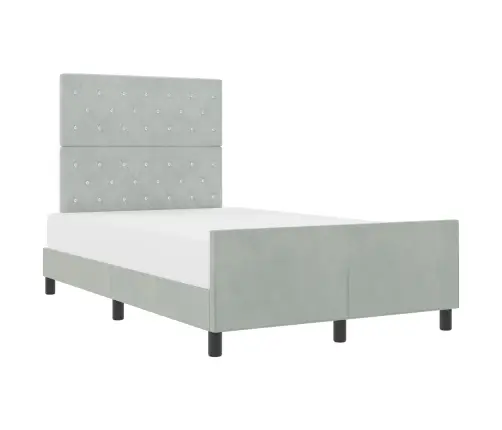 Gultas Rāmjis Gaiši Pelēks 120X200 Cm Samts Vidaxl