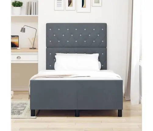 Gultas Rāmis Tumši Pelēks 120X200 Cm Samts Vidaxl