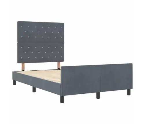 Gultas Rāmis Tumši Pelēks 120X200 Cm Samts Vidaxl