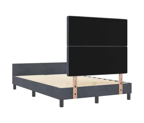 Gultas Rāmis Tumši Pelēks 120X200 Cm Samts Vidaxl