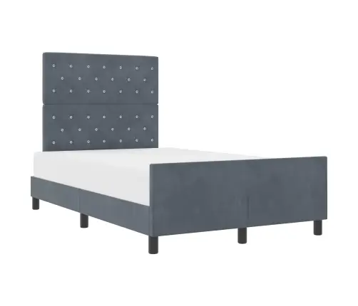 Gultas Rāmis Tumši Pelēks 120X200 Cm Samts Vidaxl