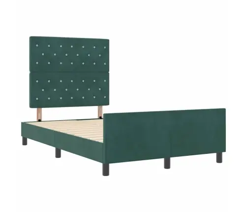 Gultas Rāmis Tumši Zaļš 120X200 Cm Samts Vidaxl