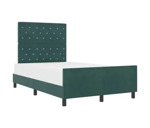 Gultas Rāmis Tumši Zaļš 120X200 Cm Samts Vidaxl