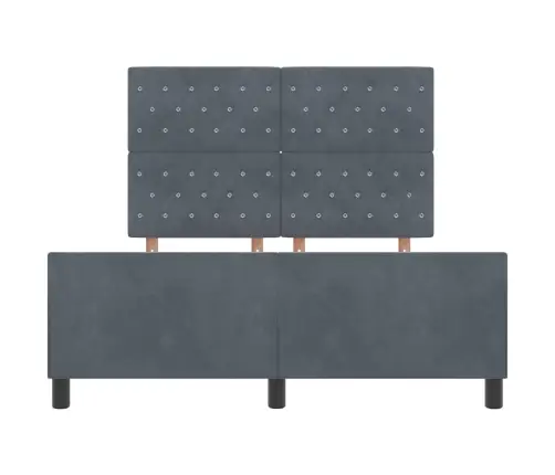 Gultas Rāmis Tumši Pelēks 140X190 Cm Samts Vidaxl