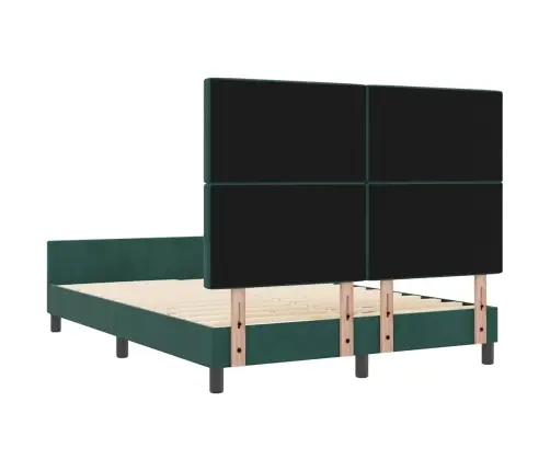 Gultas Rāmis Tumši Zaļš 140X190 Cm Samts Vidaxl