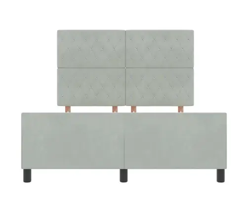 Gultas Rāmja Gaismi Pelēks 140X200 Cm Samts Vidaxl