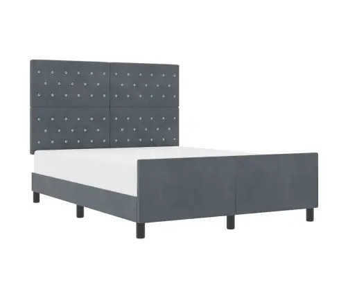 Gultas Rāmis Tumši Pelēks 140X200 Cm Samts Vidaxl