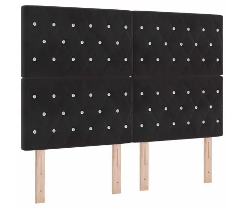 Melns Samta Gultas Rāmis 140X200 Cm Vidaxl