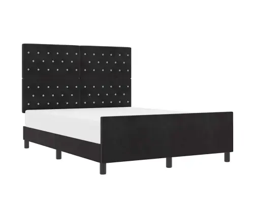 Melns Samta Gultas Rāmis 140X200 Cm Vidaxl