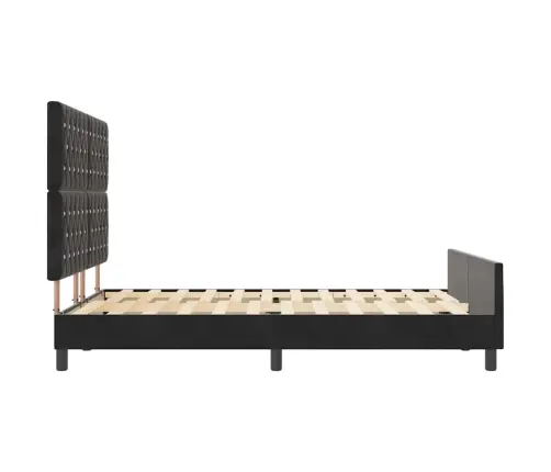 Melns Samta Gultas Rāmis 140X200 Cm Vidaxl