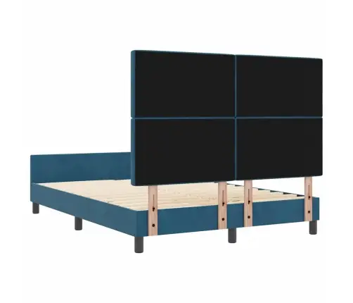 Tumši Zila Samta Gultas Rāmis 140X200 Cm Vidaxl