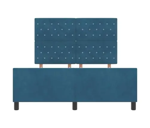 Tumši Zila Samta Gultas Rāmis 140X200 Cm Vidaxl