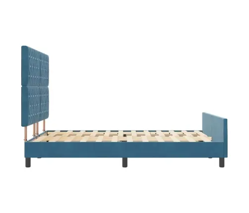 Tumši Zila Samta Gultas Rāmis 140X200 Cm Vidaxl