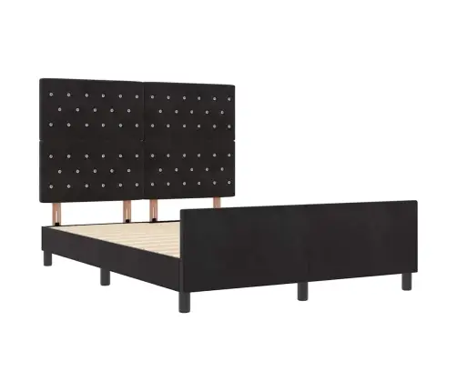 Gultas Rāmis Melns 160X200 Cm Samts Vidaxl
