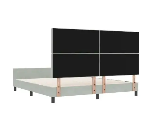 Gultas Rāmis Gaiši Pelēks 180X200 Cm Samts Vidaxl