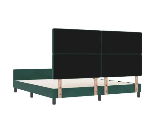 Gultas Rāmja Tumši Zaļš, 180X200 Cm, Samts Vidaxl