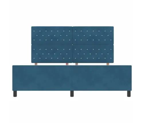 Kastītes Atsperu Gulta Tumši Zils 180 X 200 Cm Samts Vidaxl