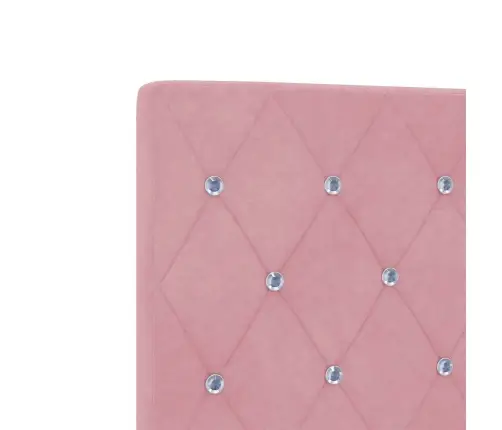 Kastītes Atsperu Gulta Ar Galvas Klāju Rozā 180 X 200 Cm Samts Vidaxl