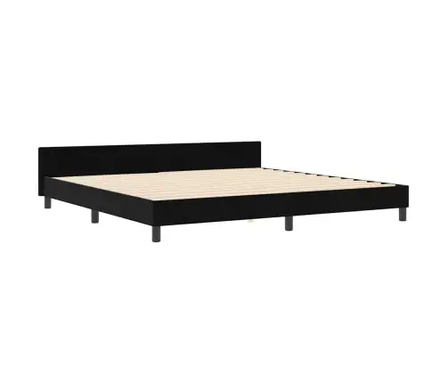Gultas Rāmis Ar Galvas Klāju Melna 200 X 200 Cm Samts Vidaxl