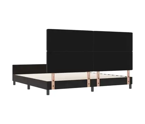 Gultas Rāmis Ar Galvas Klāju Melna 200 X 200 Cm Samts Vidaxl
