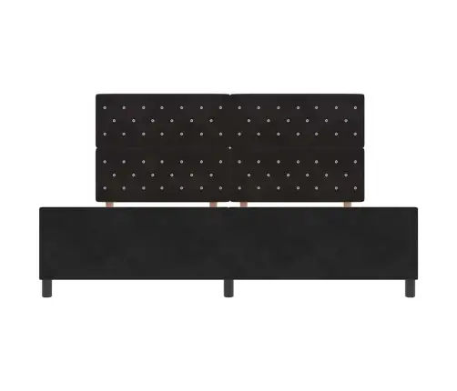 Gultas Rāmis Ar Galvas Klāju Melna 200 X 200 Cm Samts Vidaxl