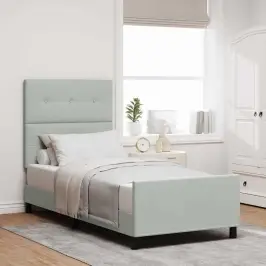 Kastītes Atsperu Gulta Gaiši Pelēka 80 X 200 Cm Samts Vidaxl