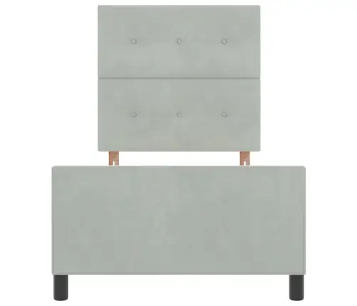 Gaiši Pelēks Samta Gultas Rāmis 80X200 Cm Vidaxl