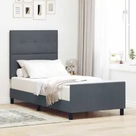 Gultas Rāmis Ar Galvas Klāju Tumši Pelēka 80 X 200 Cm Samts Vidaxl
