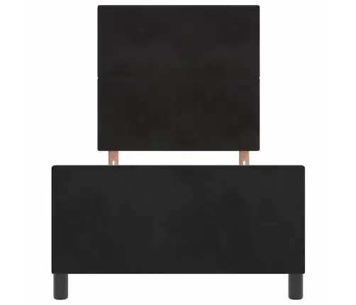 Kastītes Atsperu Gulta Ar Galvas Klāju Melna 80 X 200 Cm Samts Vidaxl