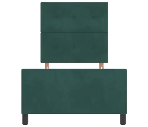 Kastītes Atsperu Gulta Tumši Zaļš 80 X 200 Cm Samts Vidaxl