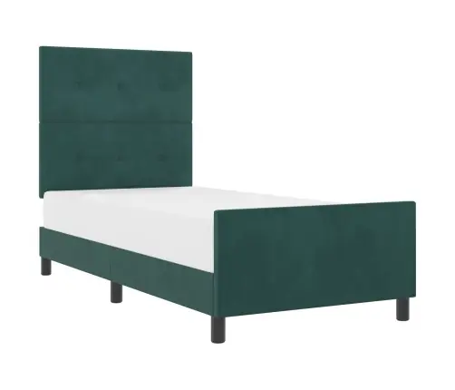 Kastītes Atsperu Gulta Tumši Zaļš 80 X 200 Cm Samts Vidaxl