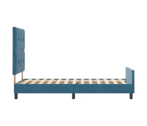 Kastītes Atsperu Gulta Tumši Zils 90 X 200 Cm Samts Vidaxl