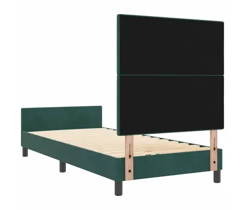 Kiemas Lova Su Galvūgalio Tamsiai Žalia 100 X 200 Cm Aksomas