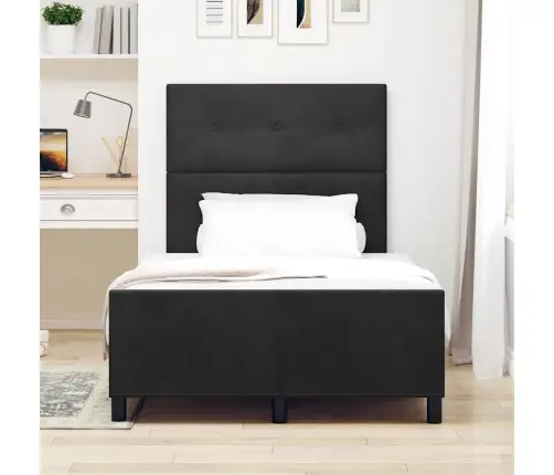 Gultas Rāmjis Melns 120X190 Cm Samts Vidaxl