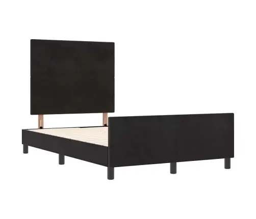 Gultas Rāmjis Melns 120X190 Cm Samts Vidaxl