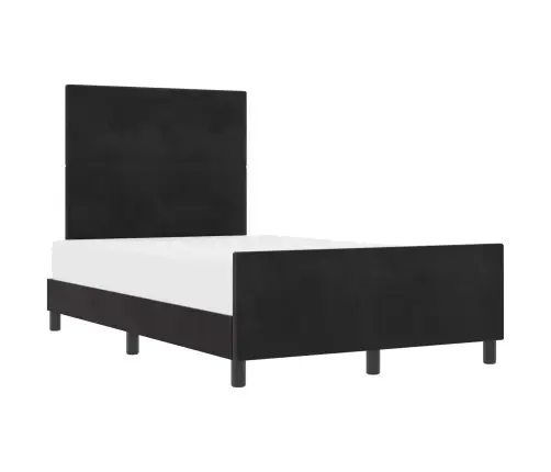 Gultas Rāmjis Melns 120X190 Cm Samts Vidaxl