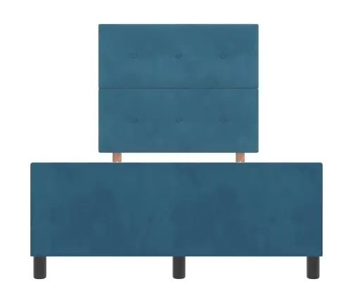 Kastītes Atsperu Gulta Tumši Zils 120 X 190 Cm Samts Vidaxl